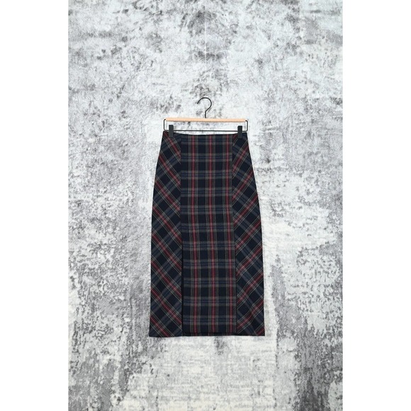Free People Dresses & Skirts - Free People See You Glow Front Split Plaid Midi Skirt Size 2